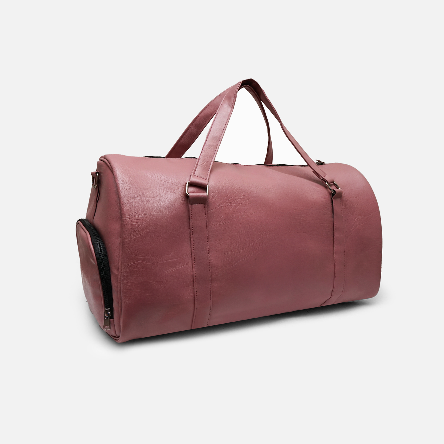 Burgundy duffle bag