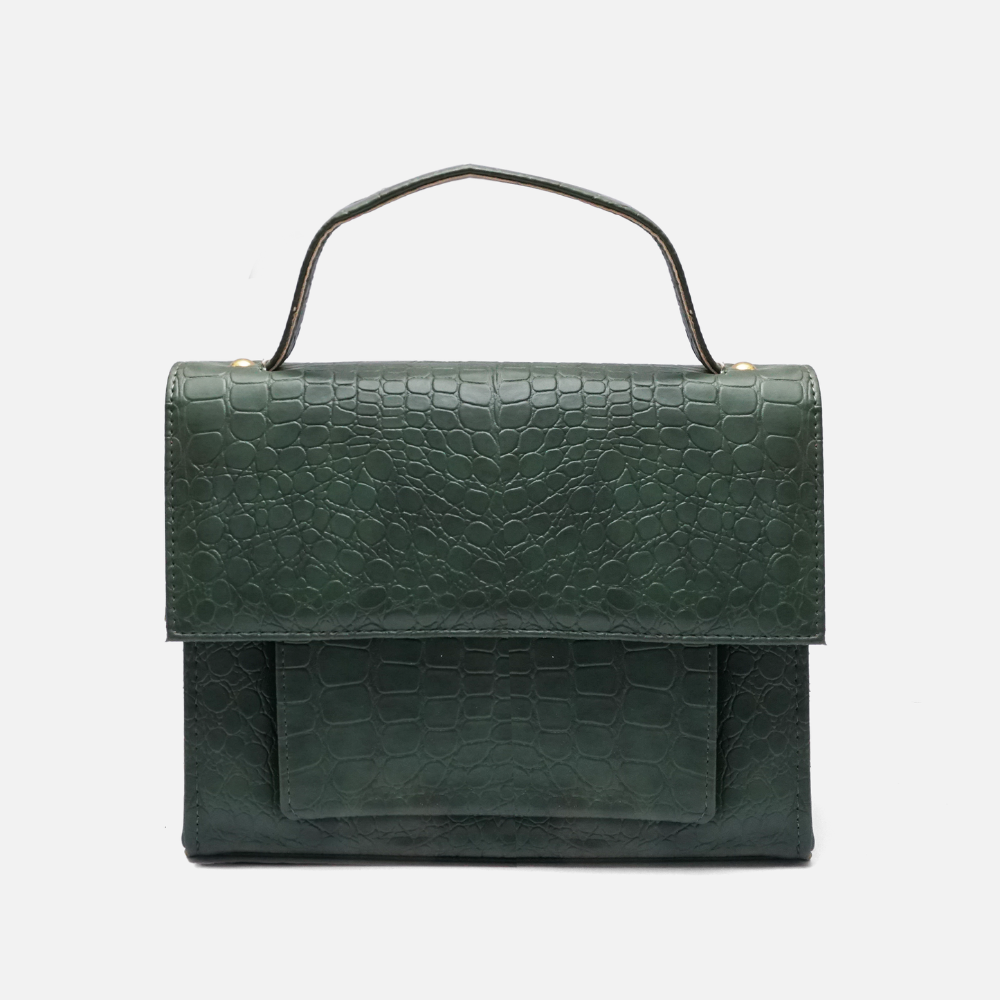 Croc-Embossed Olive handbag