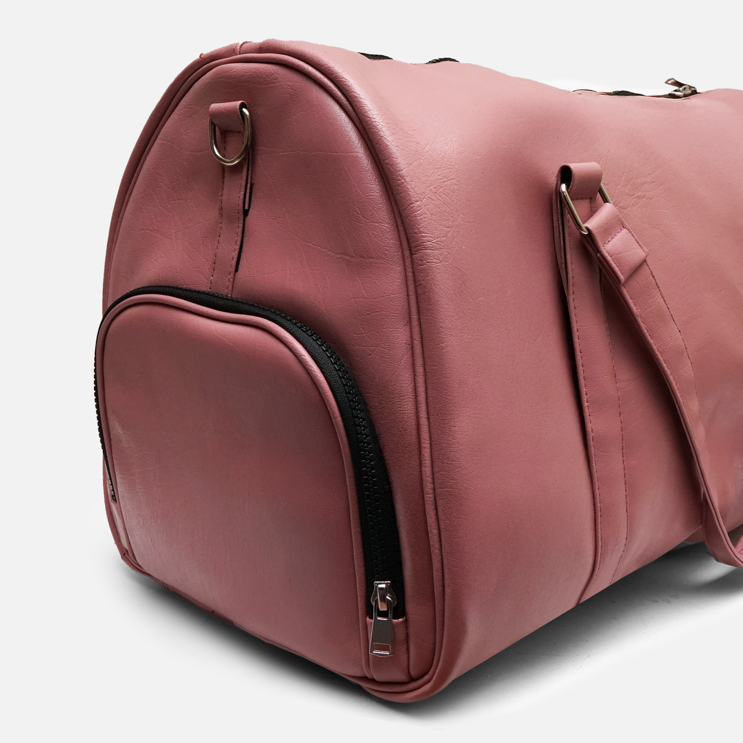 Burgundy duffle bag