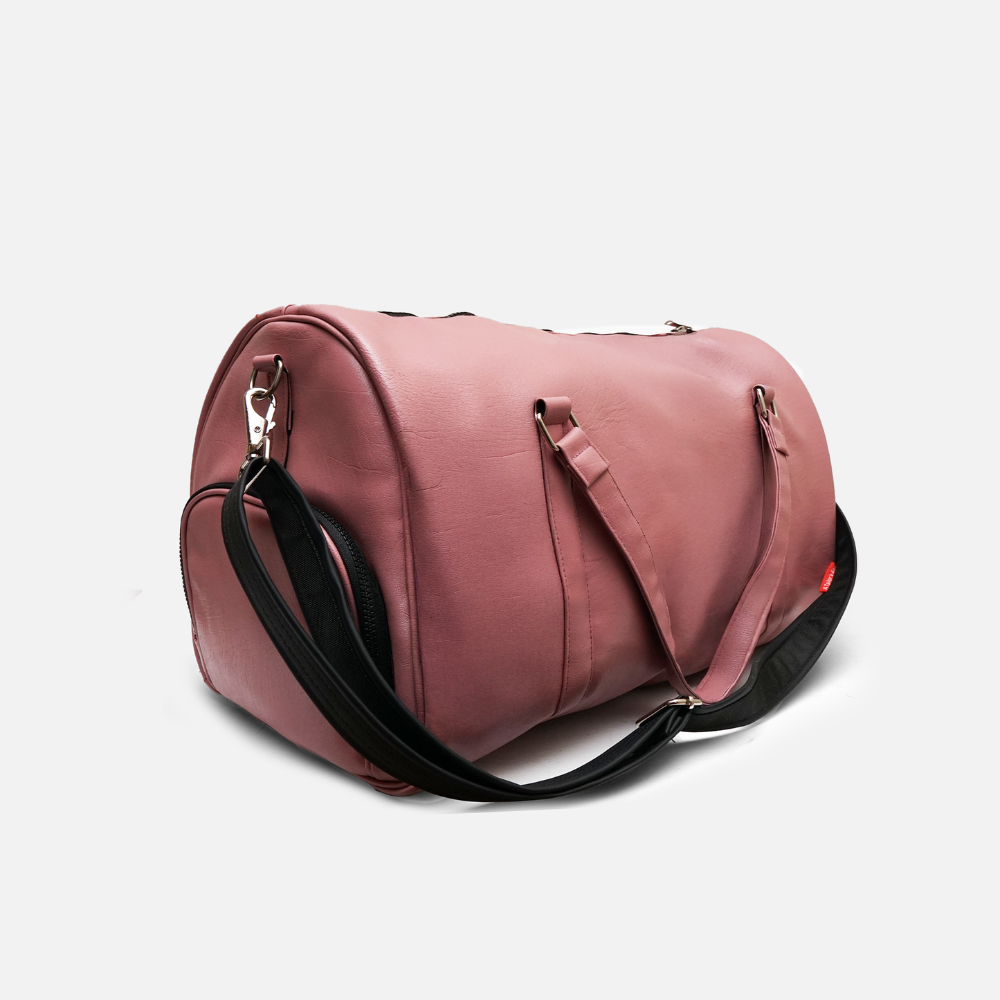 Burgundy duffle bag