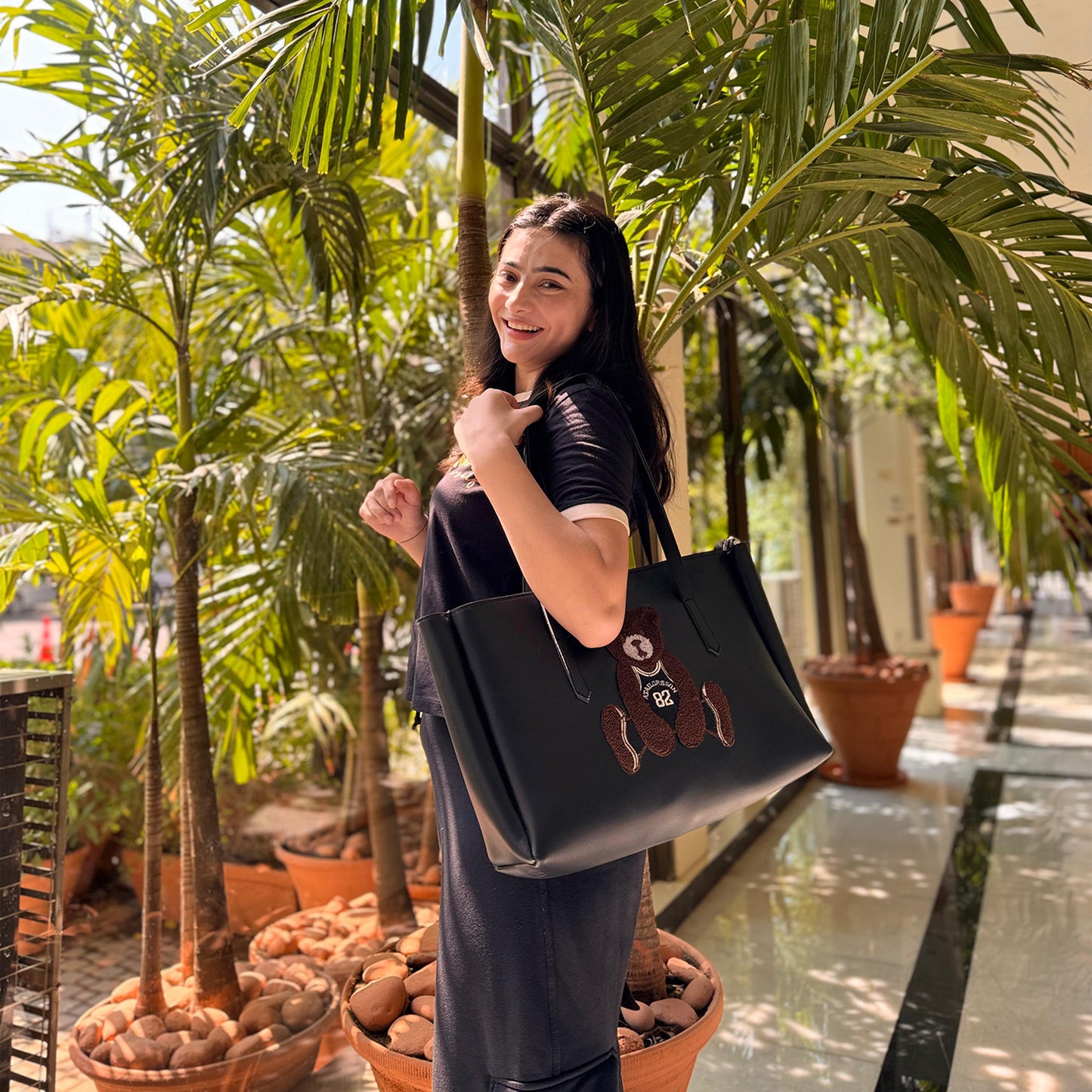 Black Teddy Tote bag