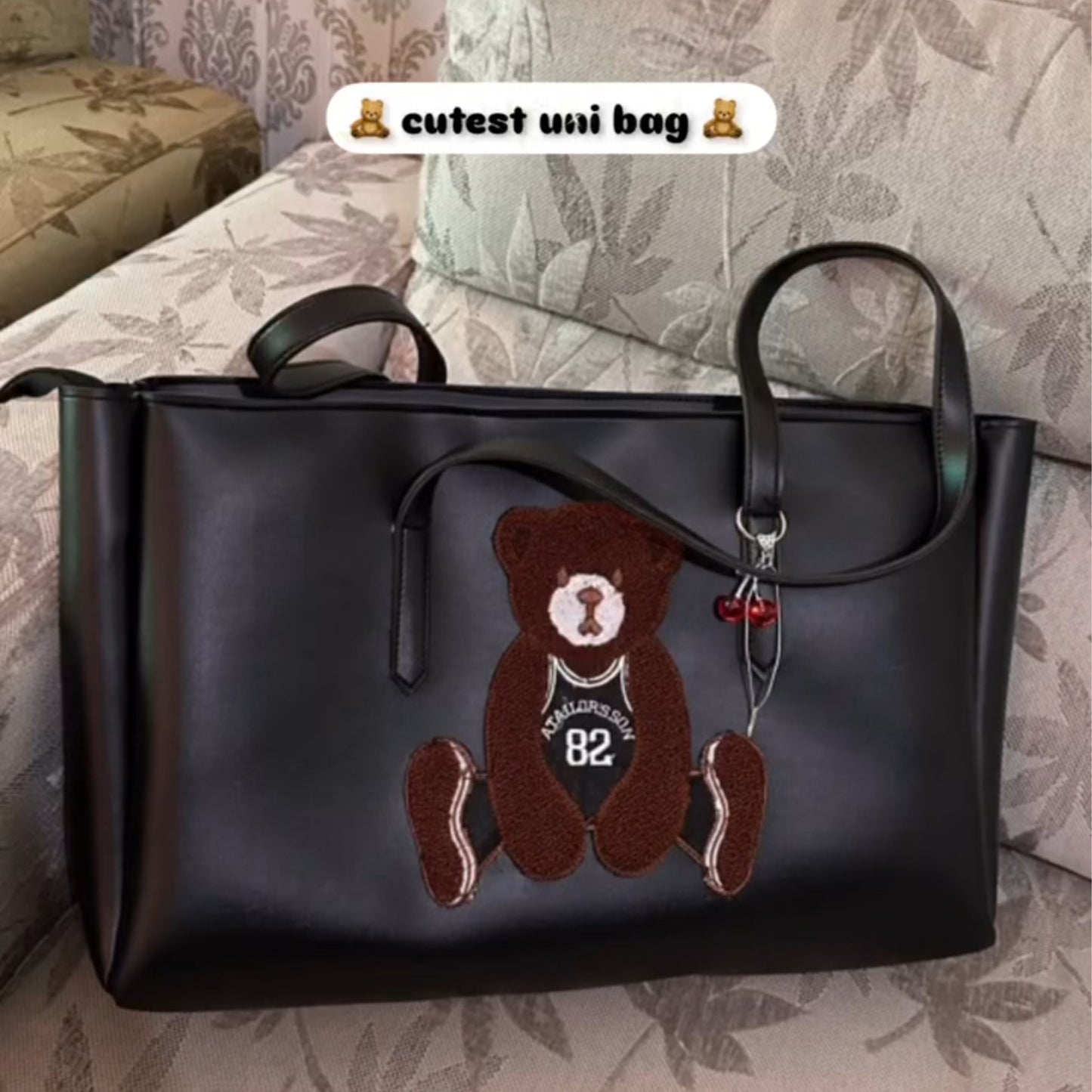 Black Teddy Tote bag