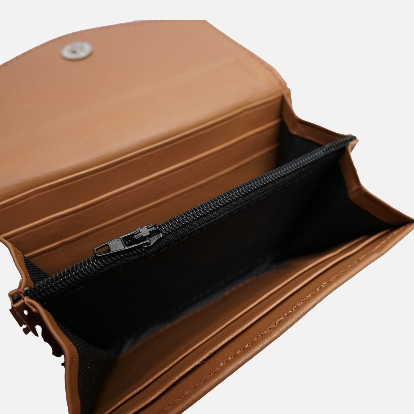 Premium rexine wallet clutch with magnetic button closure