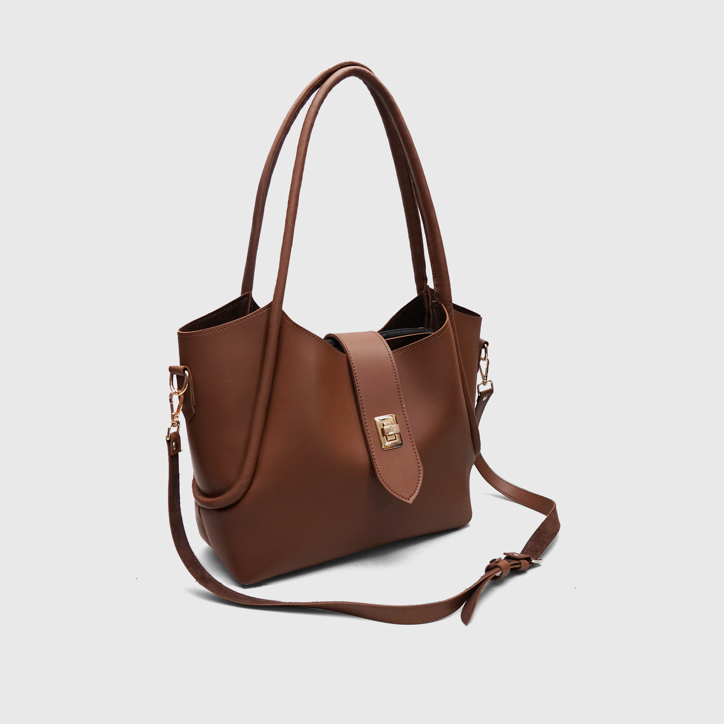 SIENNA Tote – Premium Brown Rexine Shoulder Bag for Women