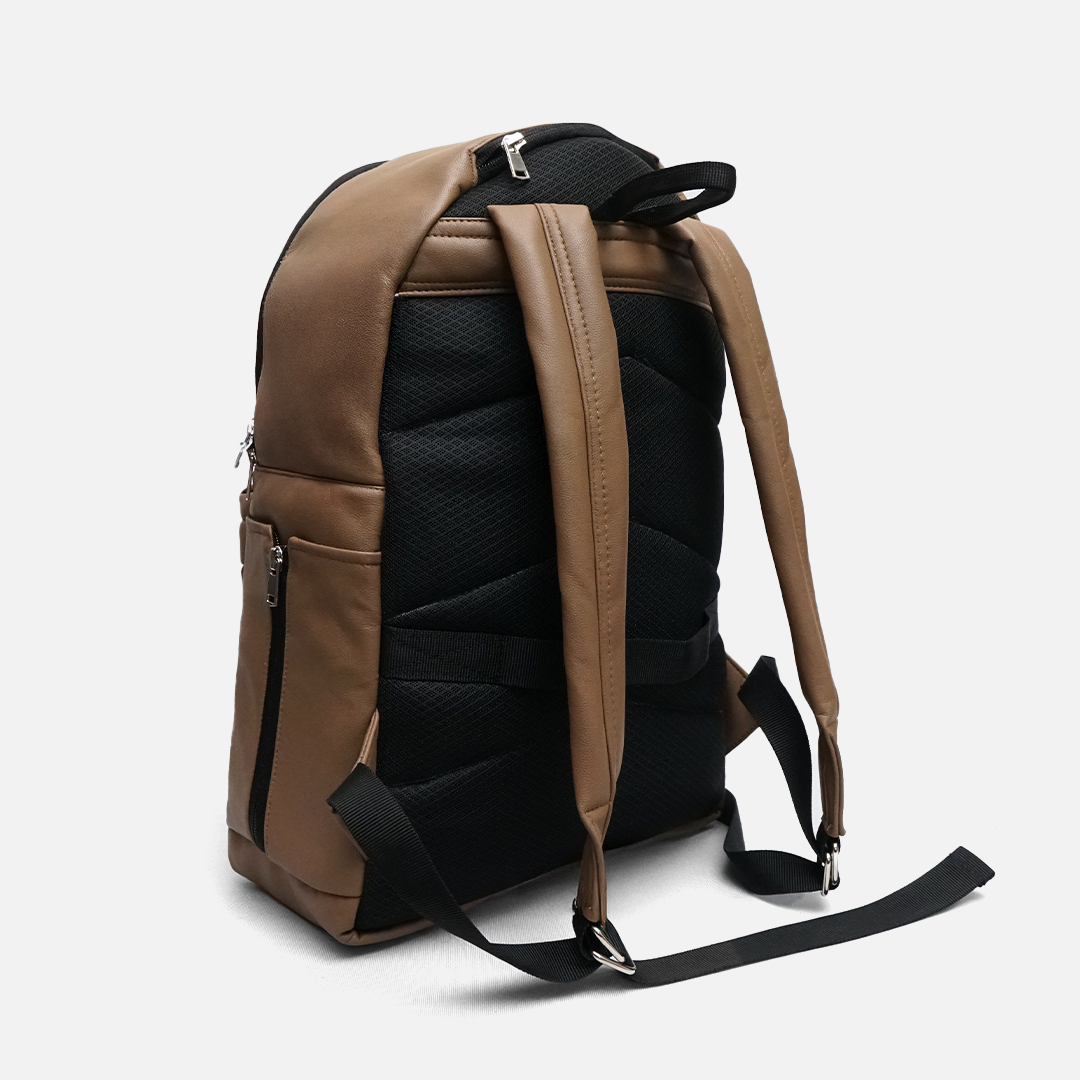 camel laptop backpack by A Tailor Son