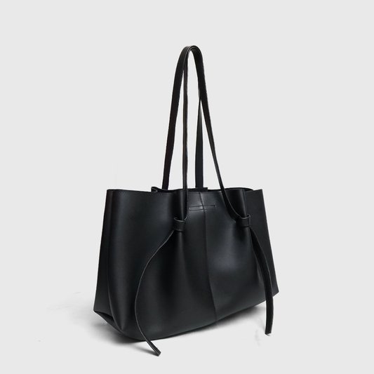 large black everyday tote bag shoulder straps