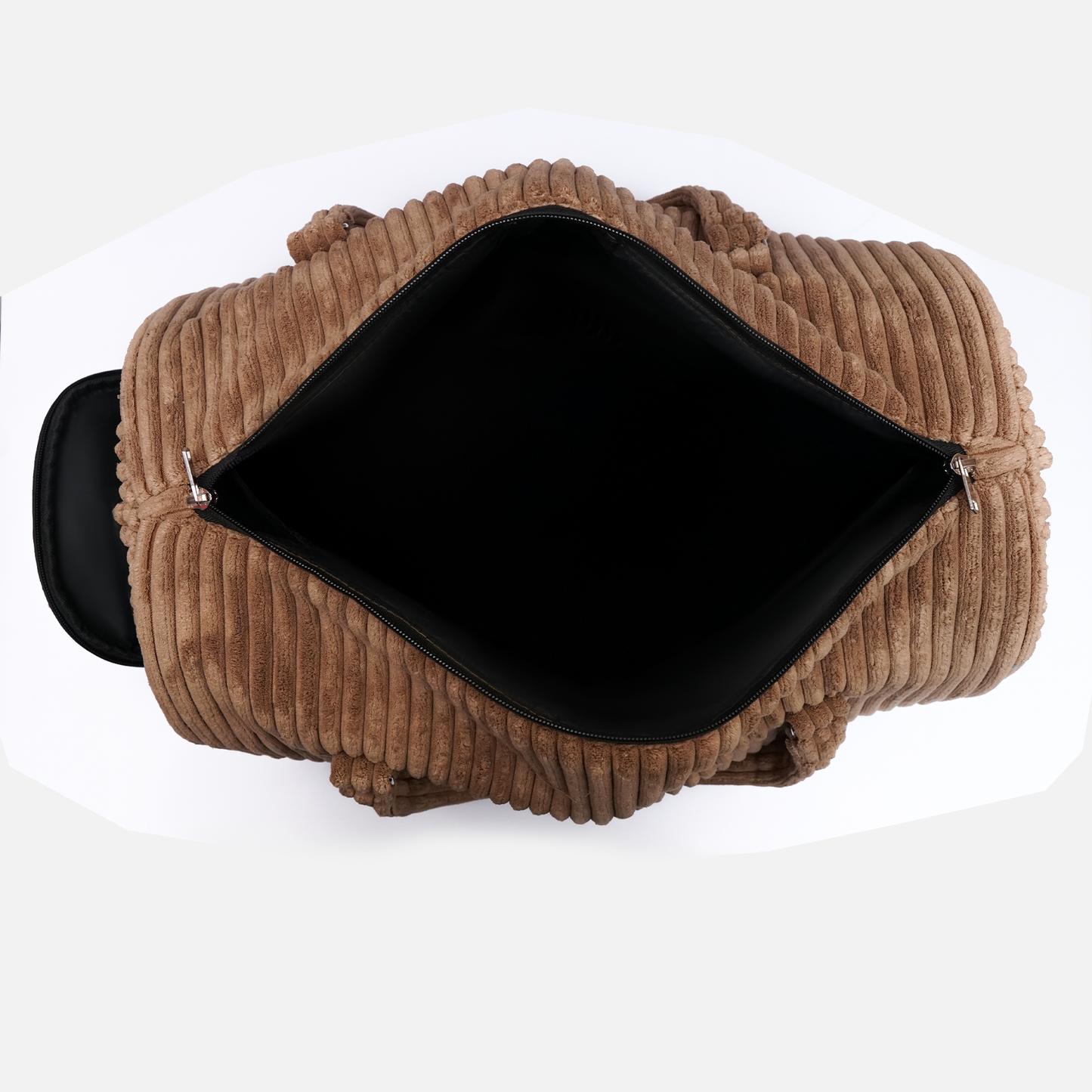 mens brown travel duffle bag with dual handles and structured design