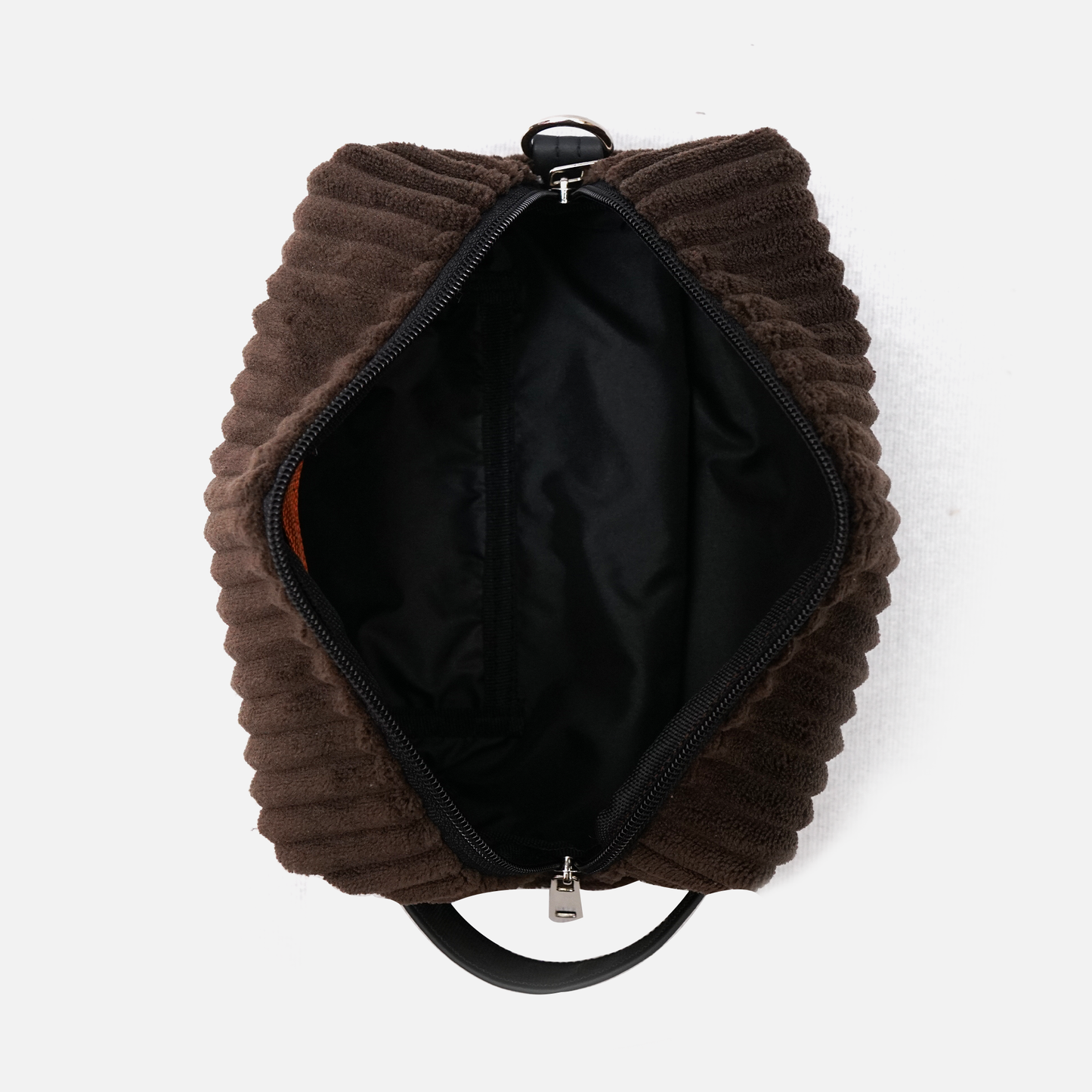 Brown Cozy ribbed toiletry bag