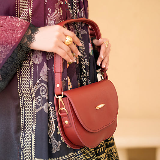 Burgundy saddle bag