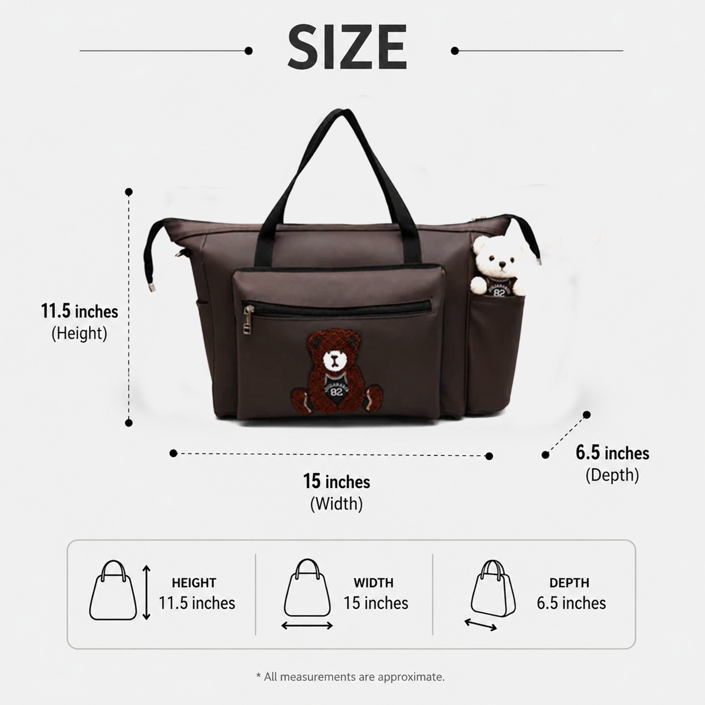 Faux leather baby bag