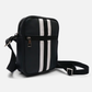 White and black stripe cross body bag