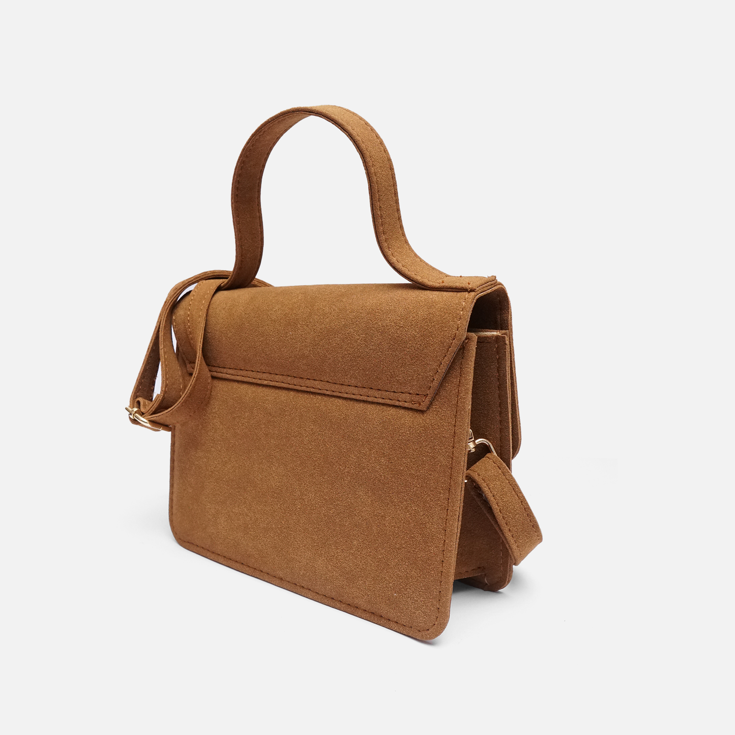 Camel suede Minimalist Shoulder & Crossbody Bag