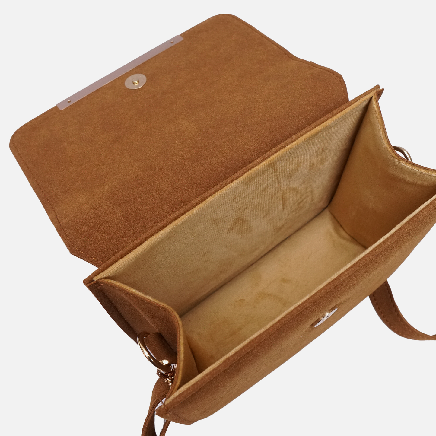 Camel suede Minimalist Shoulder & Crossbody Bag