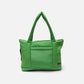 Forest green puffy tote bag