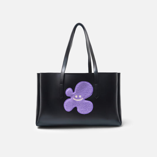 Lilac black tote