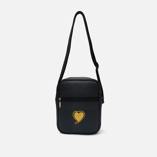 Yellow heart cross body bag