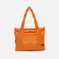 Pure orange puffy tote bag