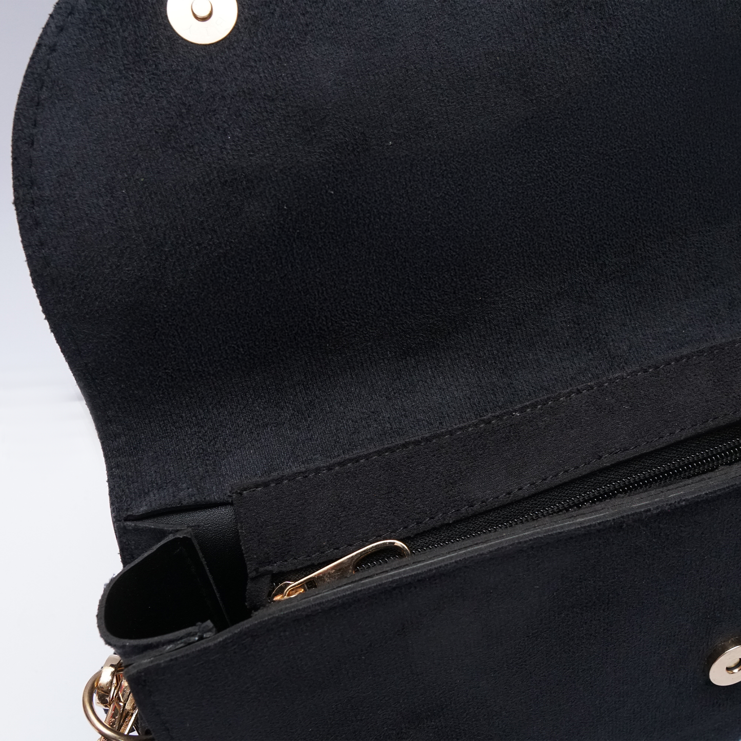 suede black saddle bag