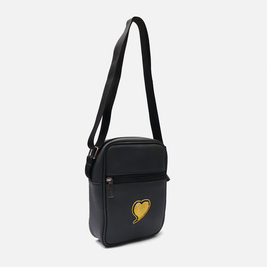 Yellow heart cross body bag