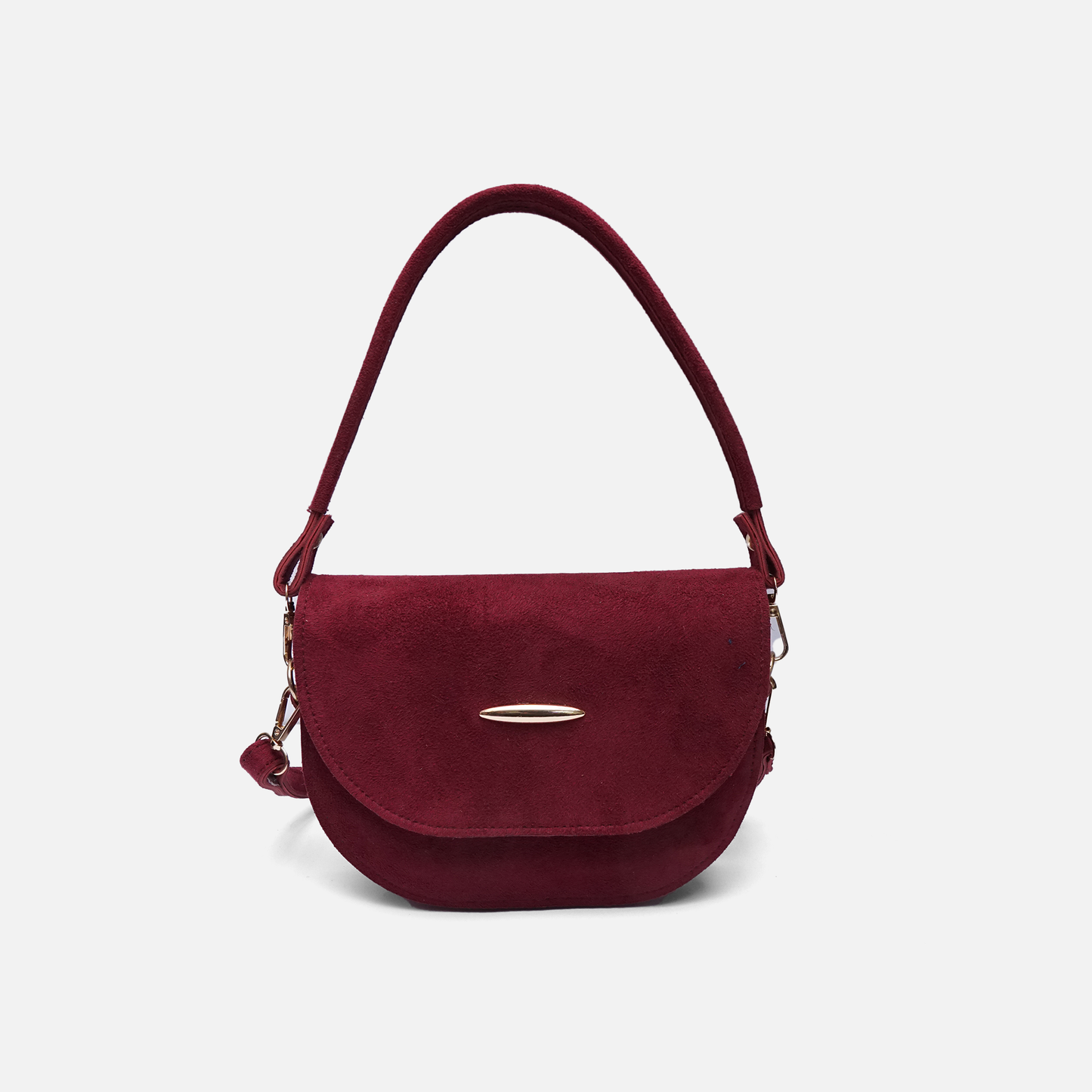 Suede Burgundy saddle bag