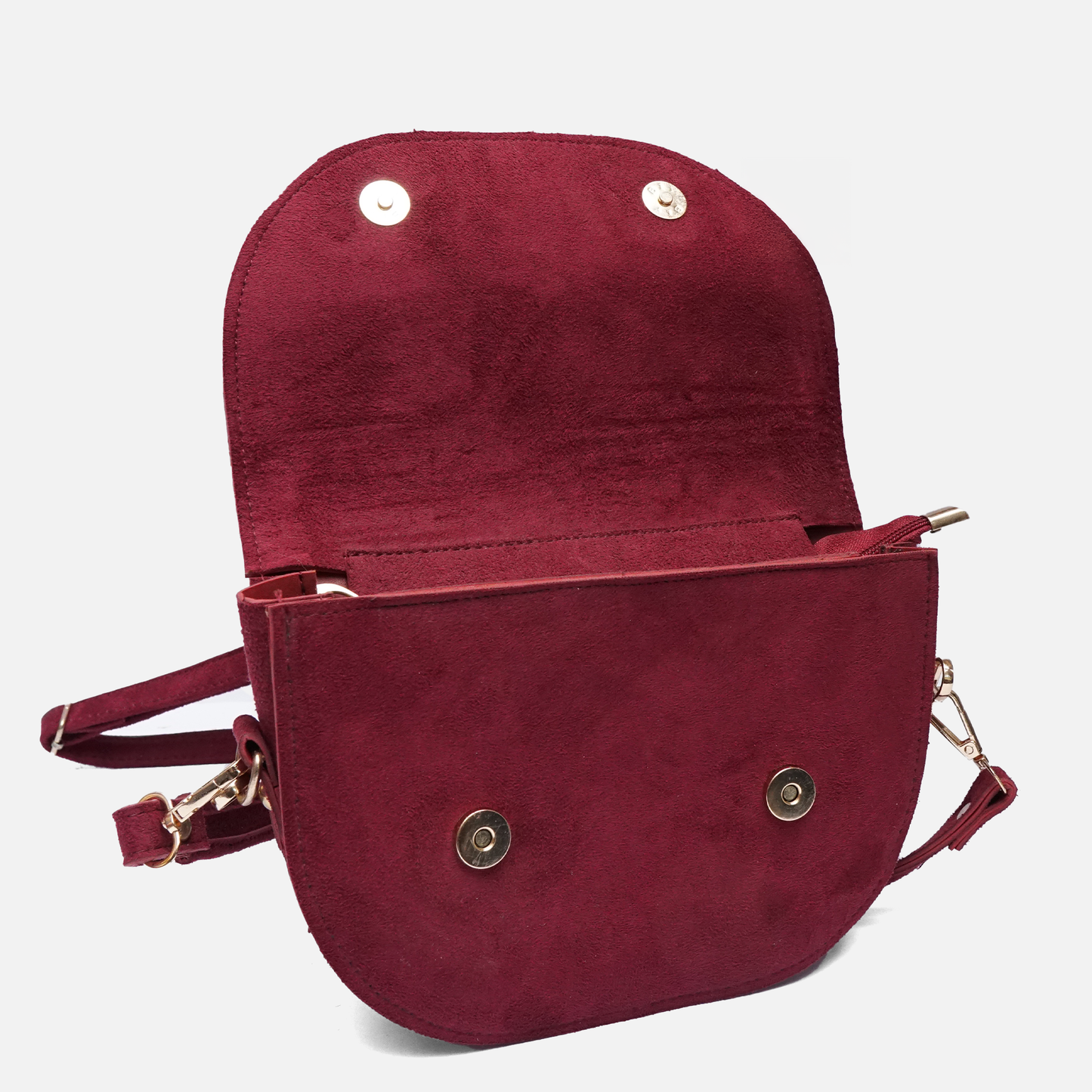 Suede Burgundy saddle bag
