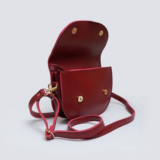 Burgundy saddle bag