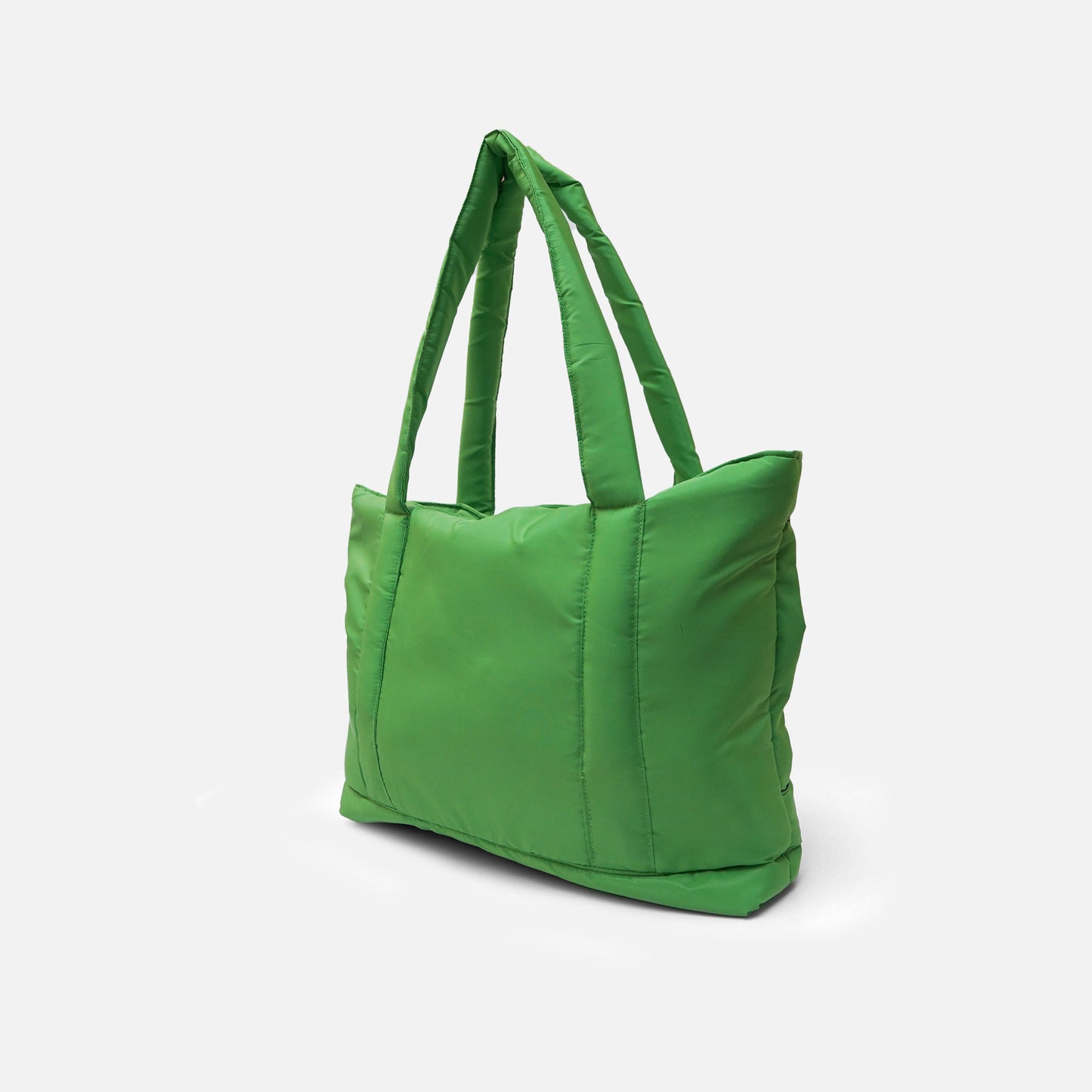 Forest green puffy tote bag