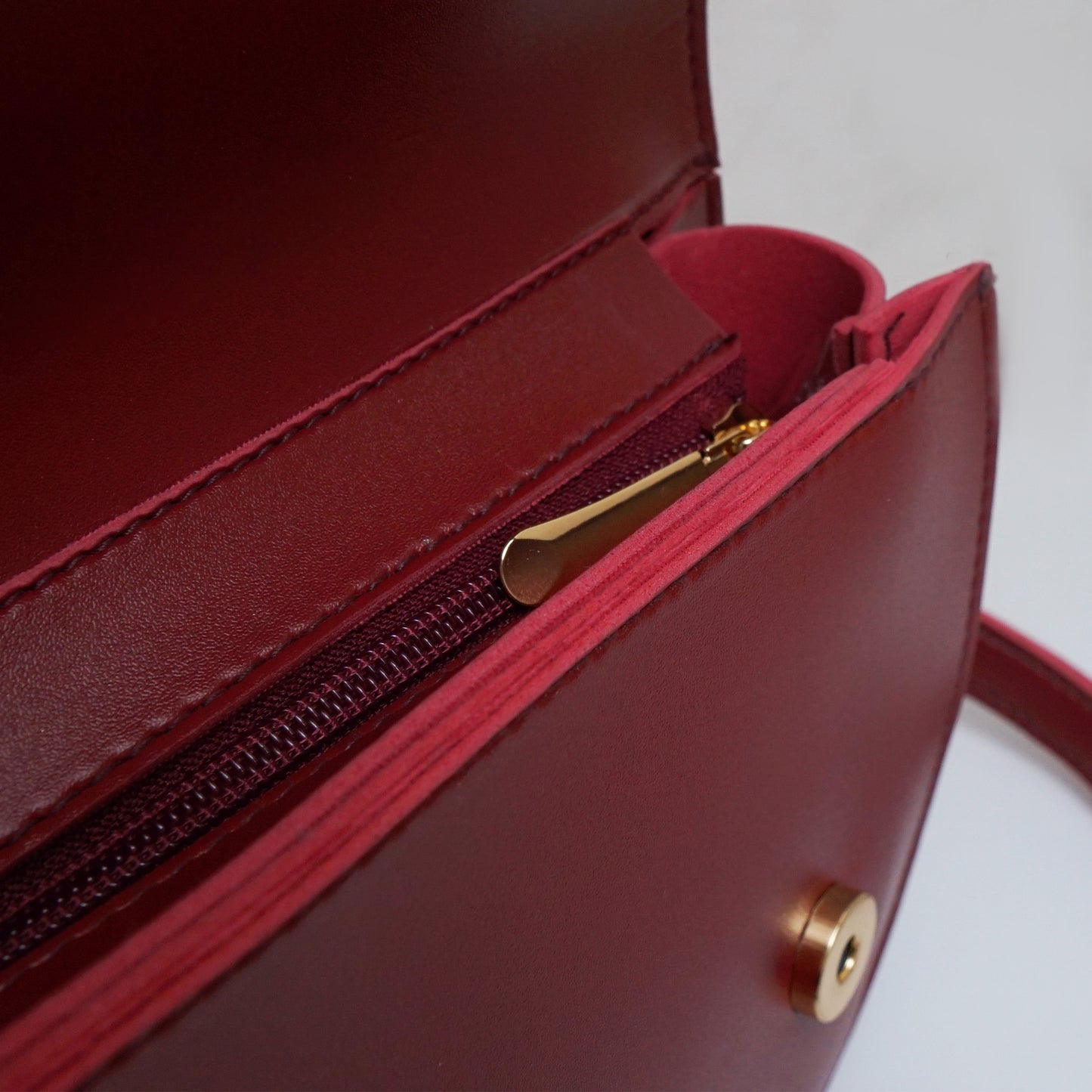 Burgundy saddle bag