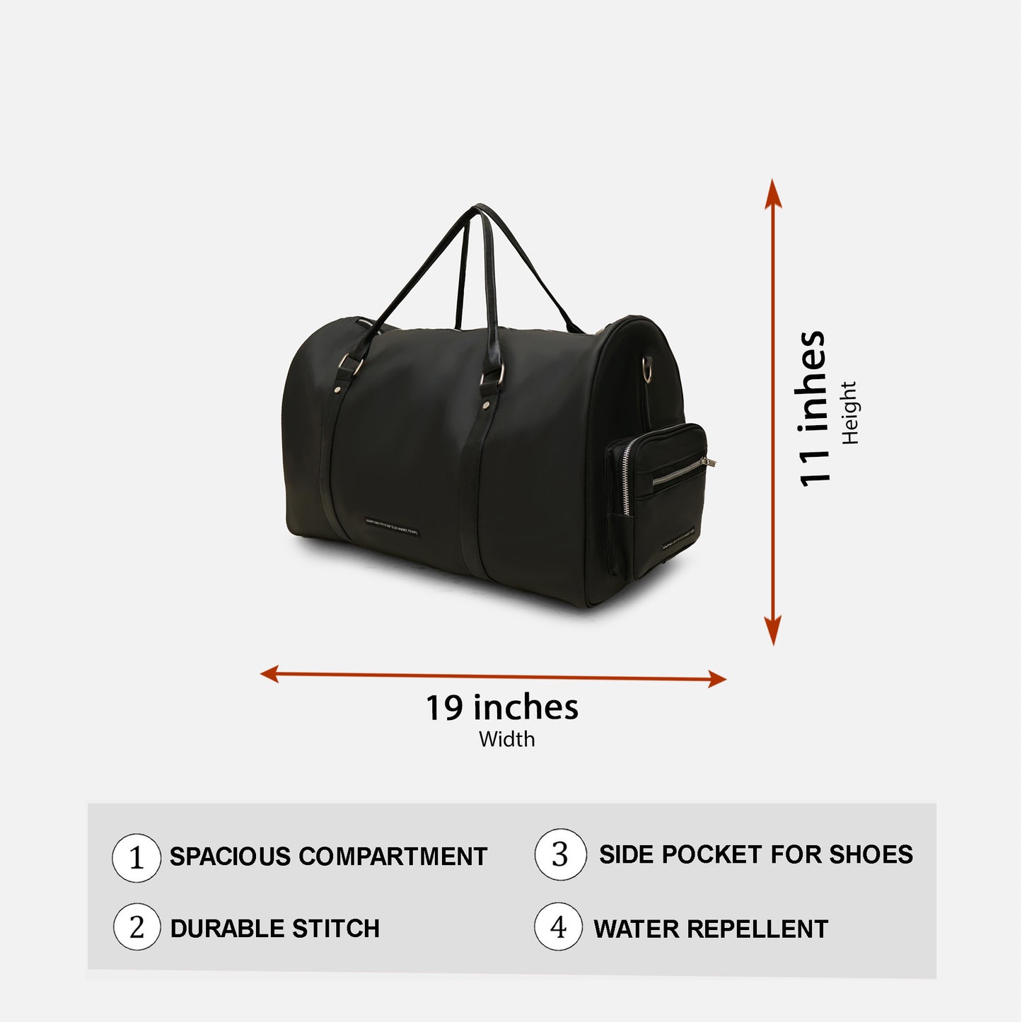 Coal-Black Duffle bag