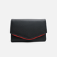 Black and red accent wallet for cash and cards