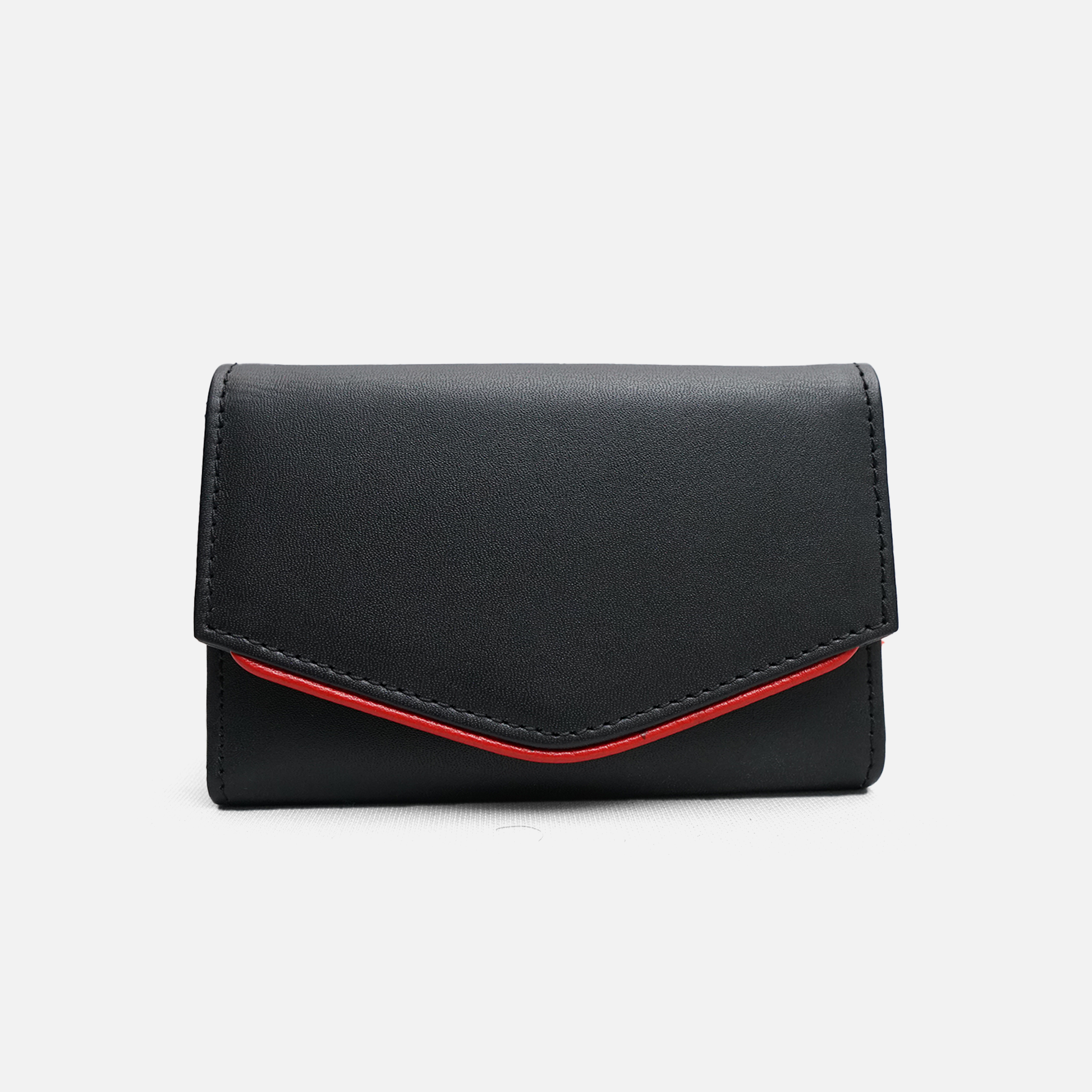 Black and red accent wallet for cash and cards