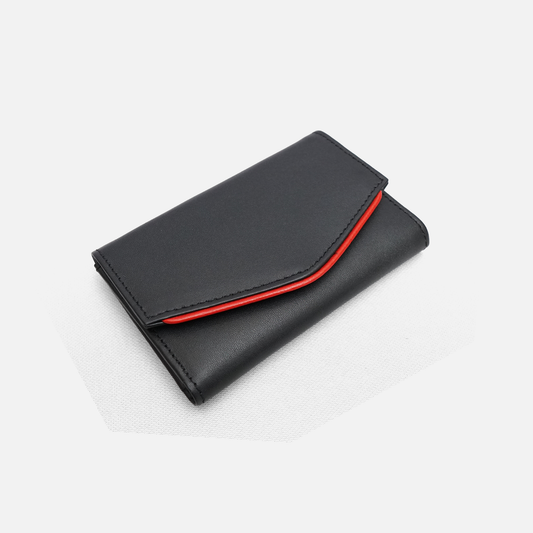 Black edge wallet clutch with red accent minimalist design