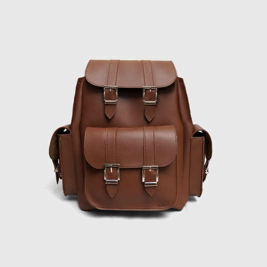 Brown Leather Laptop Backpack for Men – Vintage Style Travel Bag