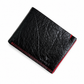 Premium Black Leather Wallet with Red Stitching