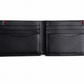Premium Black Leather Wallet with Red Stitching