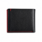 Premium Black Leather Wallet with Red Stitching