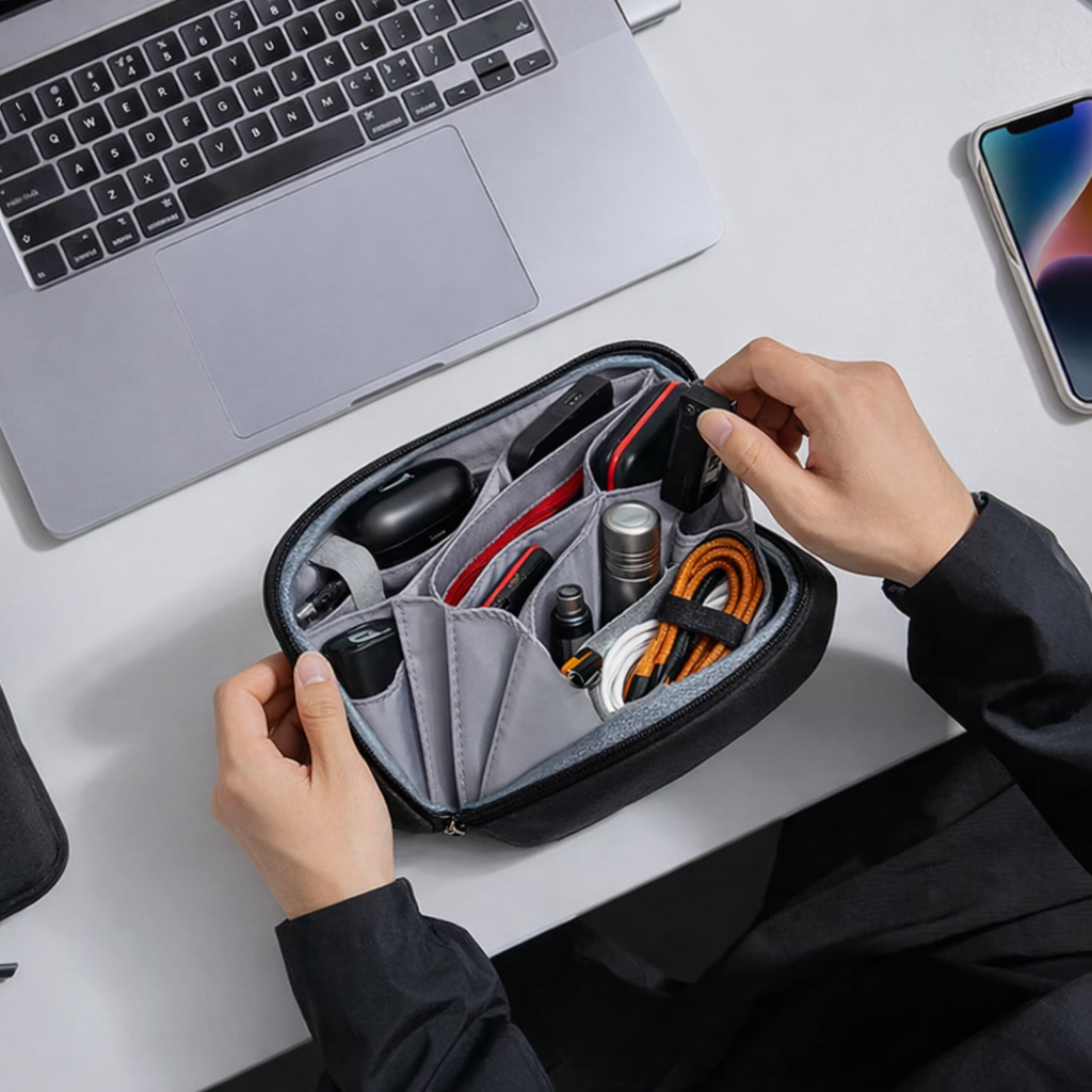 Premium Tech Organizer Pouch – Multi-Compartment Travel Storage Case