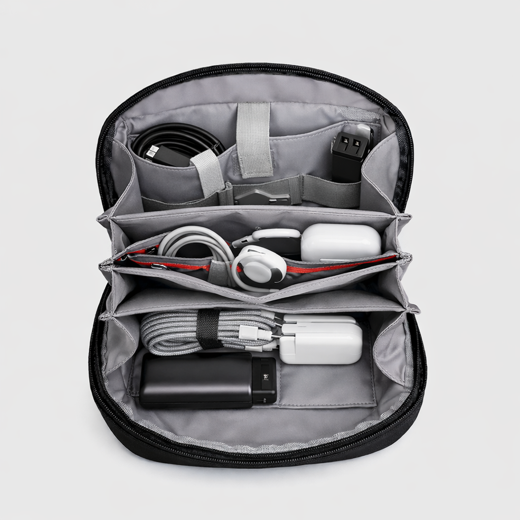 Premium Tech Organizer Pouch – Multi-Compartment Travel Storage Case