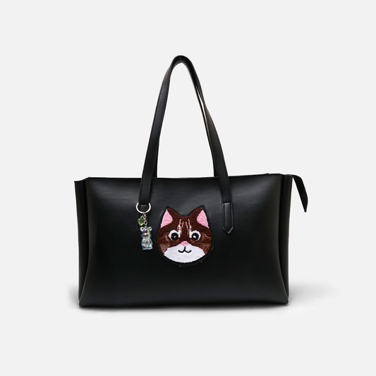 Choco Meow Black Tote