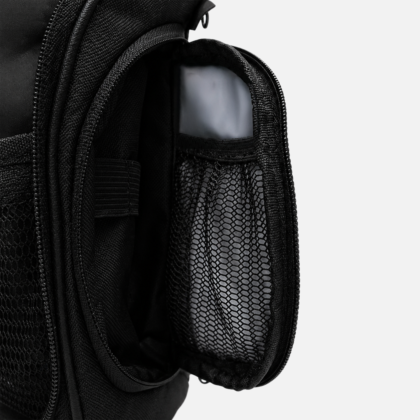 Compact black hanging toiletry bag with multiple compartments and durable build