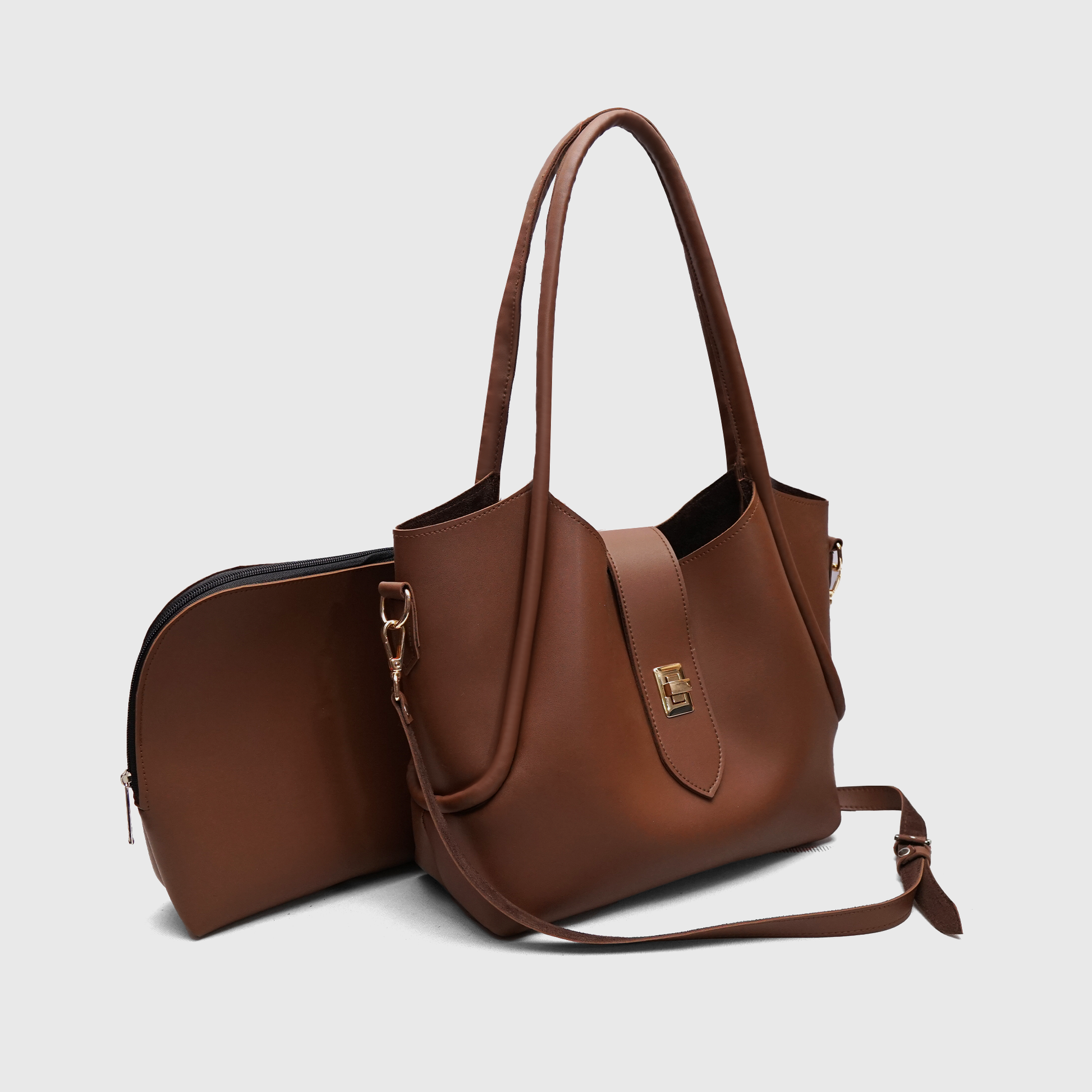 Elegant brown women tote bag with minimalist luxury design