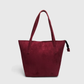 Maroon suede tote bag for women with minimalist design