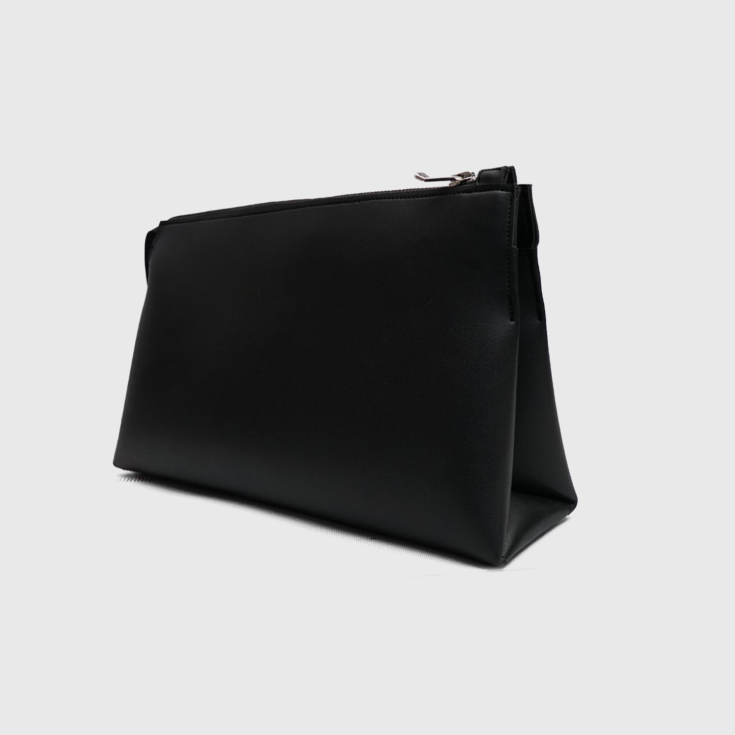 Modern black hand clutch made from premium rexine material for daily use