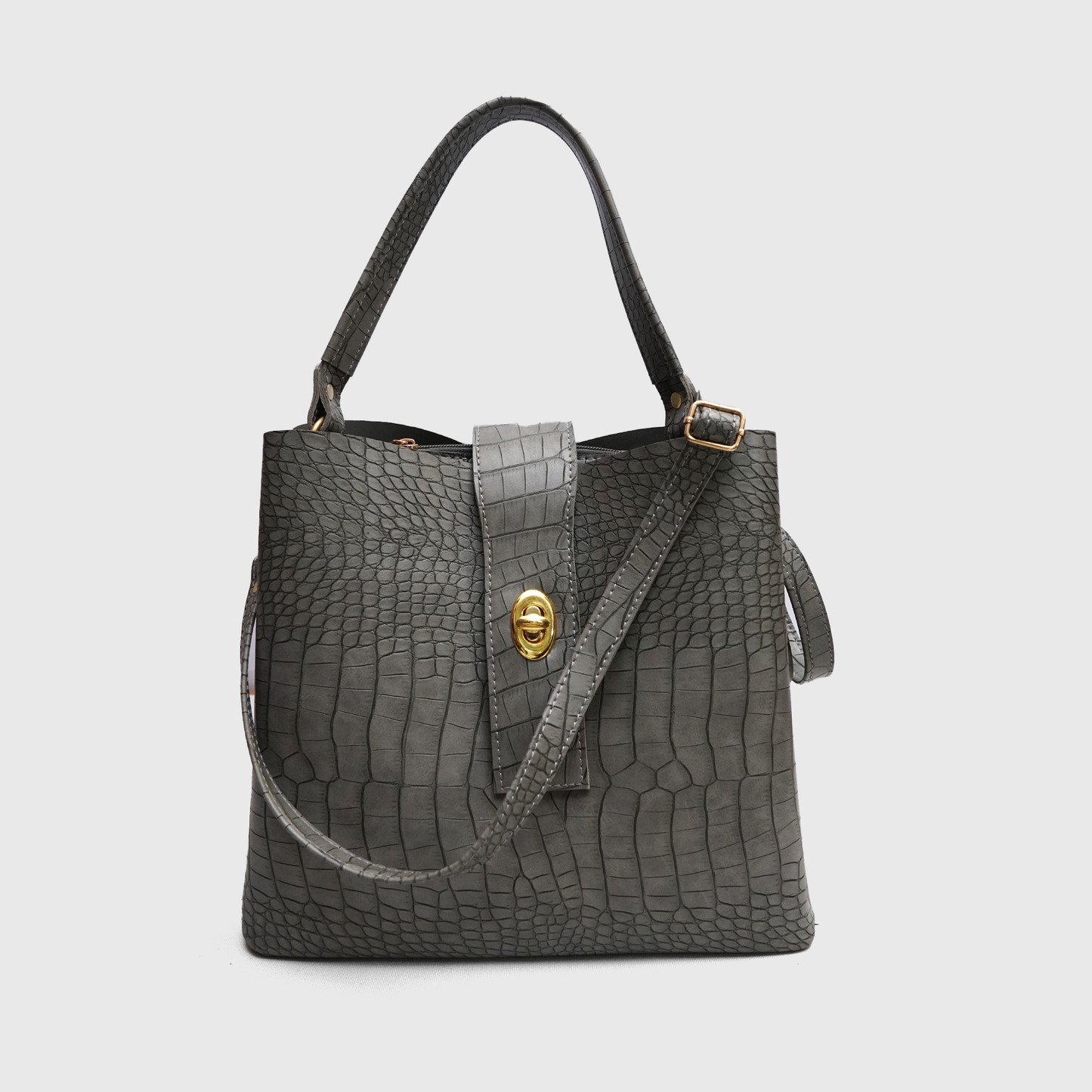 NOIRÉ Croc Tote with adjustable shoulder strap