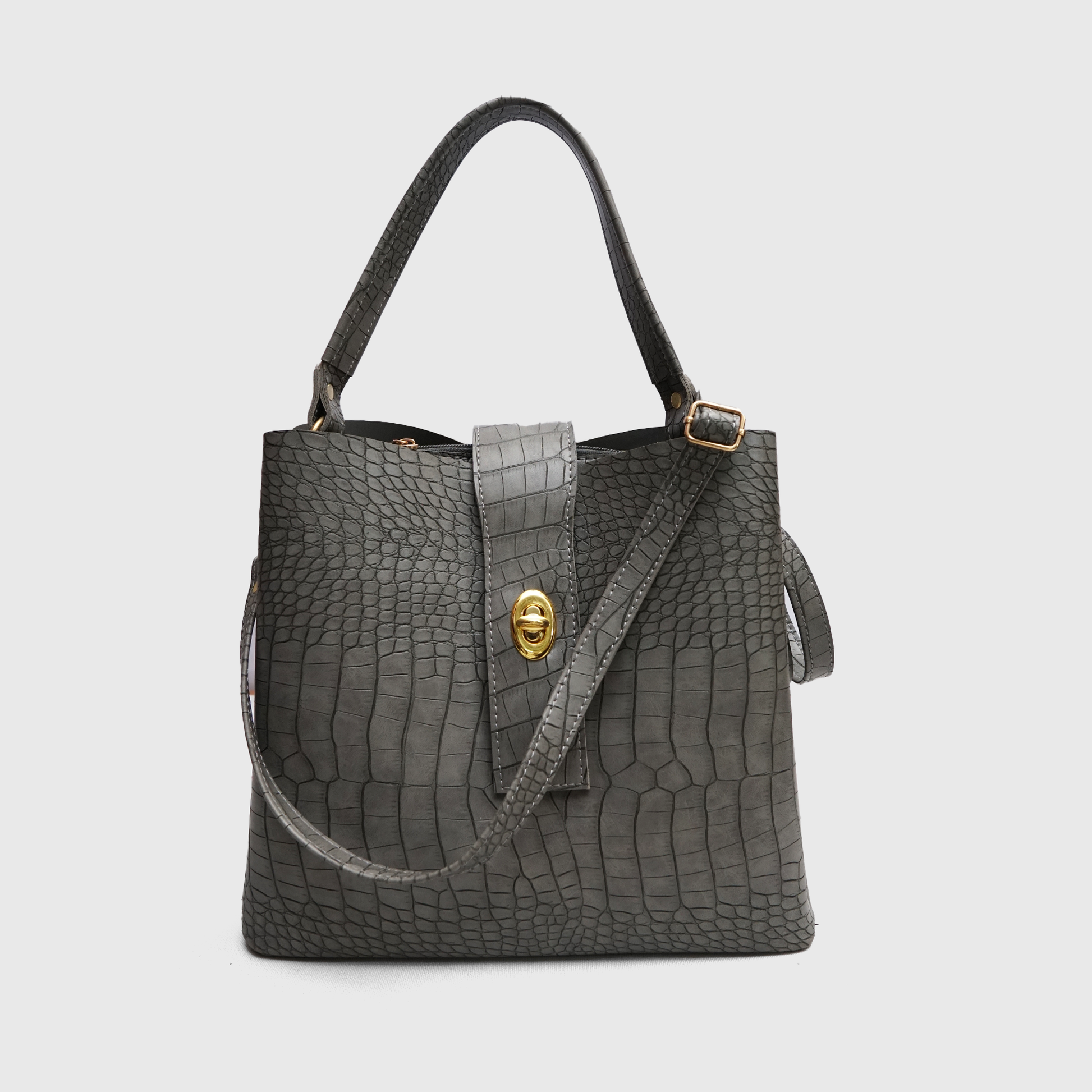 NOIRÉ Croc Tote with adjustable shoulder strap