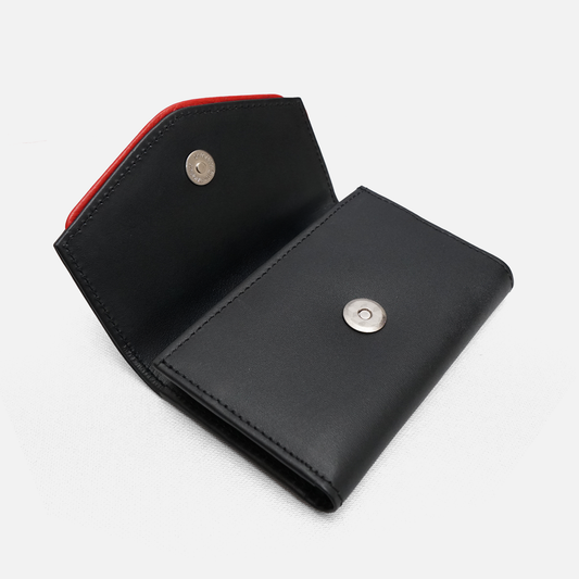 Rexine wallet clutch black with red edge stylish look