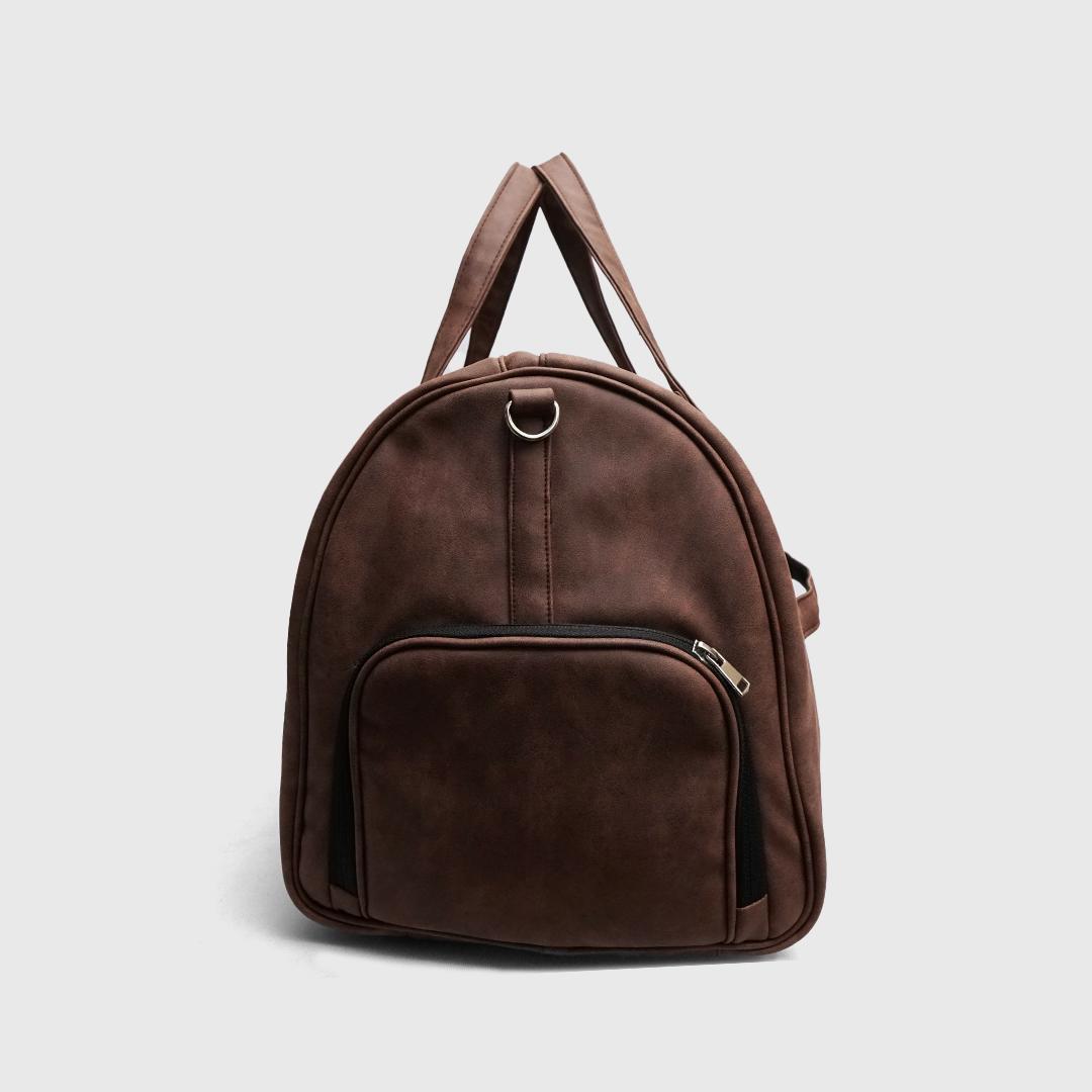 Vintage style brown gym duffle bag