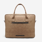 beige luxe laptop bag front view premium office briefcase