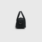 black mini duffle pouch with handles