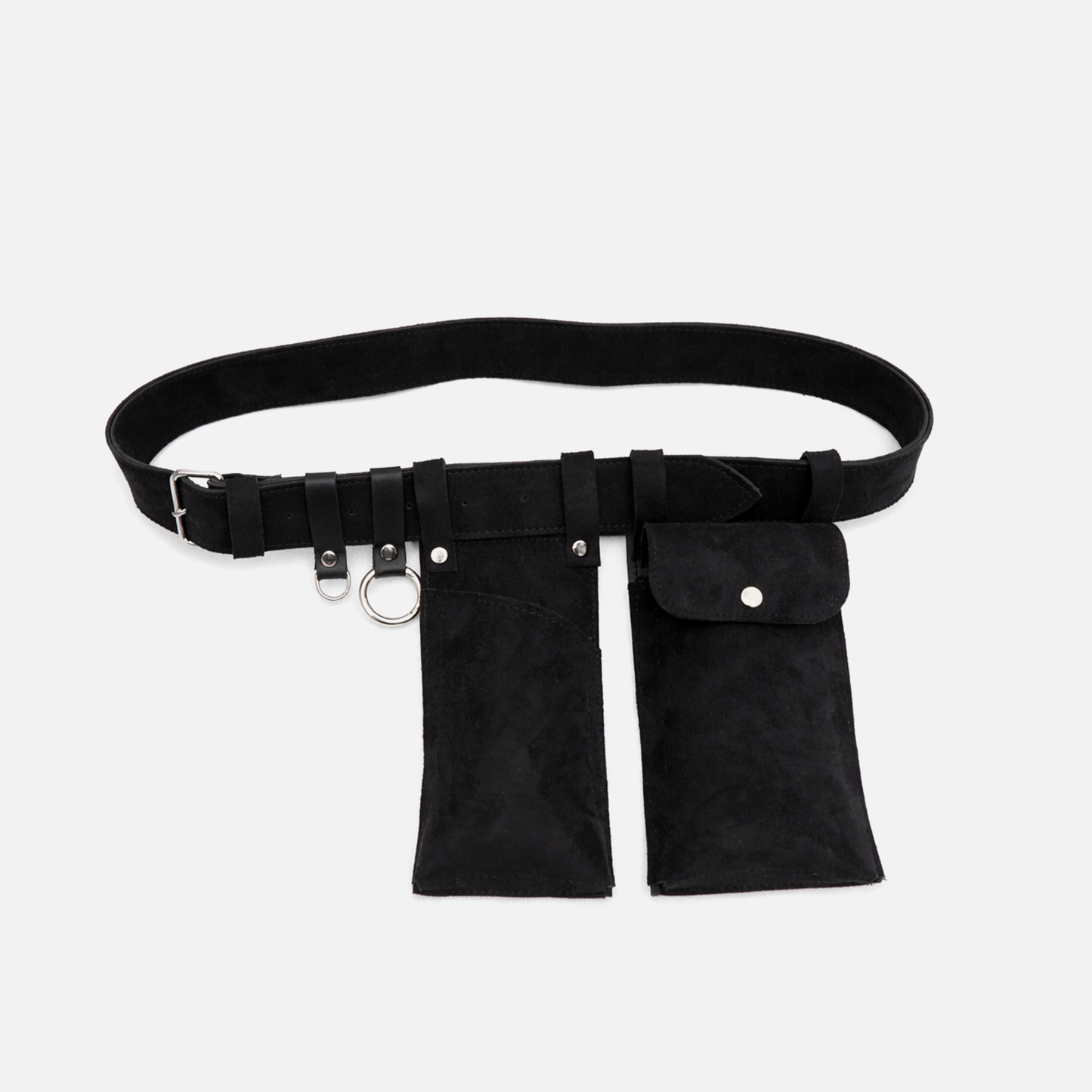 black waist belt bag for women multi pocket utility belt stylish hands free bag